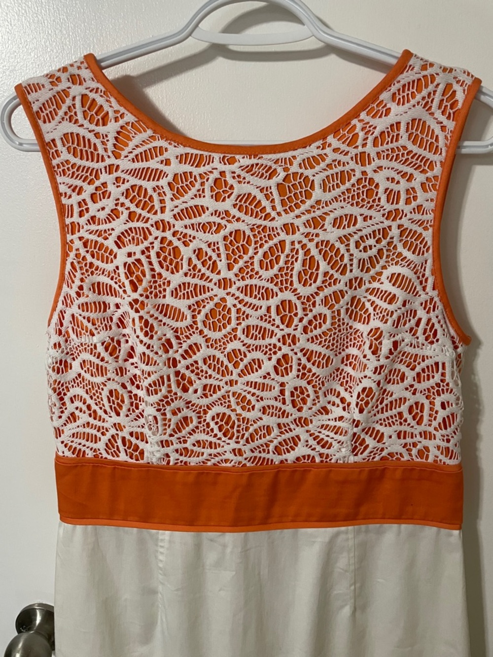 Nwt’s Jessica Orange and White Lace-Overlay Dress Size 12 - Picture 2 of 10